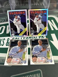 2023 Topps Chrome Update Anthony Volpe RC 1988 35th Refractor & Base Rookie - Picture 1 of 2