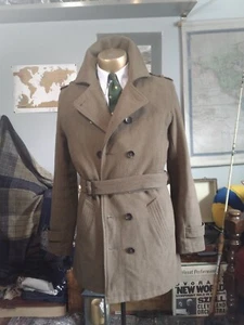 TOPMAN Military Green Belted Coat SIZE Medium - Picture 1 of 8