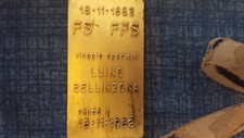 BIGLIETTO FERROVIARIO COMMEMORATIVO IN METALLO