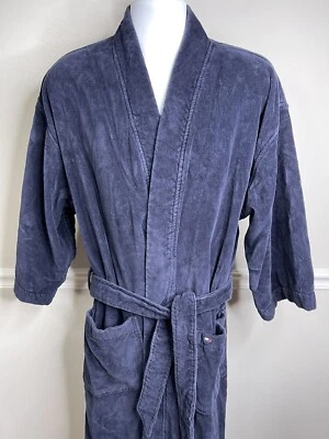 Tommy Hilfiger Albornoz Hombre Talla Única Azul Marino 100% Algodón Terry Paño OS Foto 1 de 4
