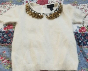 Pre-owned Anthropologie "Peter Pan Paillettes 70% Angora - Picture 1 of 7