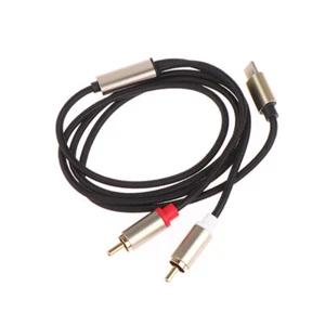 TypeC To RCA Audio Cable 2RCA Aux Cord Converter USB C Line Speaker Amplifier - Afbeelding 1 van 8