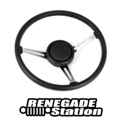 Jeep CJ Lenkrad Lederlenkrad mit Lederkranz und Hupenknopf Bj. 76-86 - Bild 1 von 2