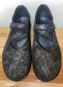 🌺Wolky  Mary Jane Z Strap Versatile Leather Black Metallic Dots Size  39 - Picture 1 of 8