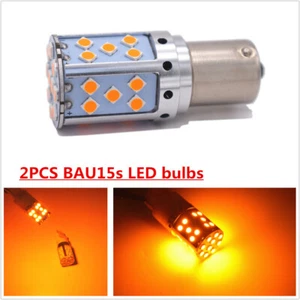 Pair No Resistor No Hyper Flash 21W Amber 7507 PY21W LED Turn Signal Light Bulbs - Picture 1 of 11