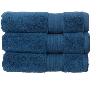 Christy Hand Towel Designer Carnival Cotton Zero Twist Soft 650GSM Sapphire Blue