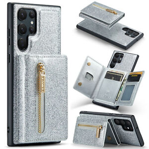 Glitter Leather Wallet Case For Galaxy S23 S22 S21 Ultra Plus S20 FE 5G note 20