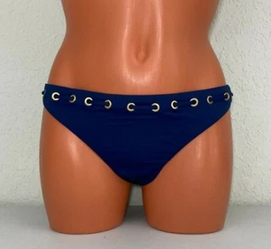 BCBGeneration Womens Laced Solids Lace-Up Hipster Bikini Bottom Navy Size Small - Picture 1 of 4