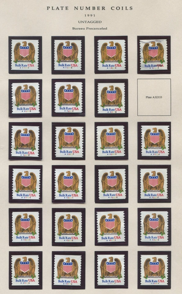 Scott 2604 - (10c) Eagle & Shield- Used PS1 - 41 of 42 Numbers - Off Paper - Image 1 of 2