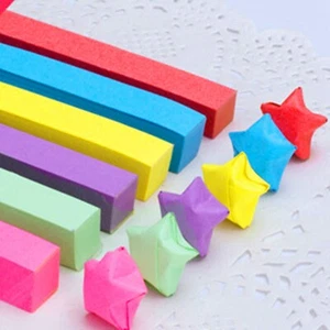 Lucky Star Folding Paper Lucky Wish Star Cute Origami Paper Scrapbook Handmade - Picture 1 of 13
