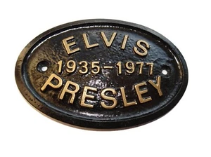 Elvis Presley Dated 1935-1977 Wall Plaque With Gold Raised Lettering 5" x 3.5" - Picture 1 of 1