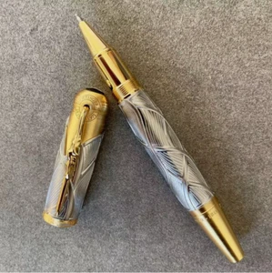 High Grade Writers Brothers Series Silver-Gold Color 0.7mm Nib Rollerball Pen - Picture 1 of 3