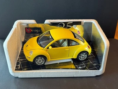 Volkswagen VW Burago 1998 diecast 1/18 nuevo amarillo escarabajo embalaje original Foto 1 de 4