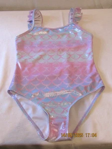 GIRLS GYMNASTICS LEOTARD IN SHINY PINK, TURQOUISE & SILVER  AGE 8-9 YEARS. - Picture 1 of 2