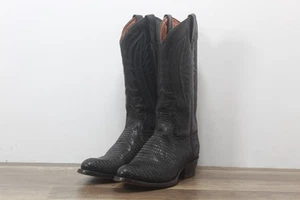 Stivali da cowboy Tony Lama neri Teju Lizard taglia 6,5E {TR-104] - Foto 1 di 9