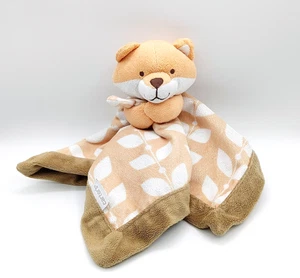 Carter's Plush Fox Lovey Security Baby Blanket Orange Brown Tan White Leaves  - Imagen 1 de 6