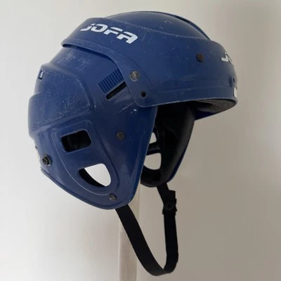 Capacete de hóquei JOFA 395 vintage clássico azul júnior 50-57 tamanho okey estado! - Imagem 1 de 4