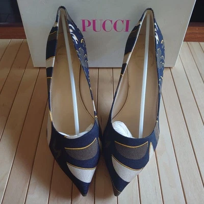 Bombas EMILIO PUCCI patrón geométrico talla 38 US8 sin usar en caja nuevas hechas en Italia Foto 1 de 4