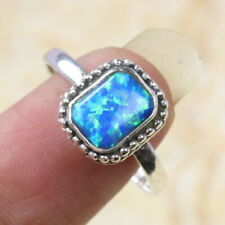 925 Solid Sterling Silver Doublet Opal Women Ring Customize Size UK H to Z