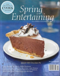 Cooks Spring Entertaining Magazine Chocolate Pie Pasta Dinner BBQ Chicken 2011 - Picture 1 of 12