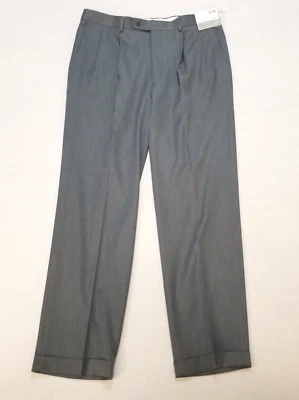 Calça social Louis Raphael masculina nova com etiquetas (US$ 110) - Cinza escuro 36x32 pronta para usar! - Imagem 1 de 4