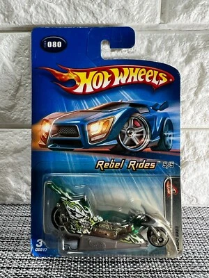 Bicicleta de miedo Hot Wheels Rebel Rides 5/5 2005 #080 verde Foto 1 de 4