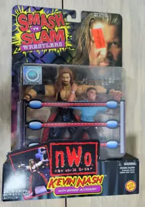 Vintage 1999 WCW NWO Kevin Nash Referee Smash 'N Slam Wrestlers Giocattolo Biz Nuovo Sigillato - Foto 1 di 2