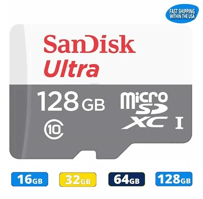 Sandisk Micro SD Card Ultra Memory Card 16GB 32GB 64GB 128GB Smartphones lot - Image 1 of 4
