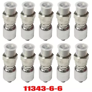 (10) 3/8 hose x 3/8 Male NPT Swivel Hydraulic Hose Fittings - FOR 11343-6-6 - Picture 1 of 2