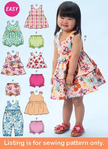 SEWING PATTERN - Sew Girl Clothes Clothing - Dress Shirt Playsuit Toddler - 6944 - Picture 1 of 3