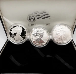 2006 American Eagle 20th Anniversary Silver $1 Dollar 3 Coin Set - OGP & COA - Picture 1 of 8
