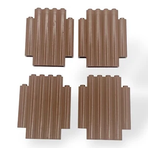 Lego Castle: 4 Brown Log Wall Panel 2 x 6 x 6 - Palisade (30140) Western Vintage - Picture 1 of 2