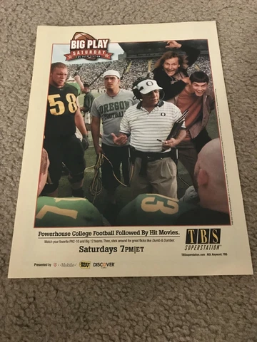 Vintage 2002 UNIVERSITY OF OREGON FOOTBALL NCAA on TBS Poster Print Ad Cover
