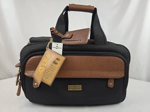 NEW Tommy Bahama Essentials Gadget Travel Duffel Bag Luggage Leather Black - Picture 1 of 13