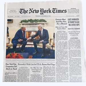 The New York Times Paper November 14 2024 Enemies Meet & Play Nice For A Moment - Picture 1 of 6