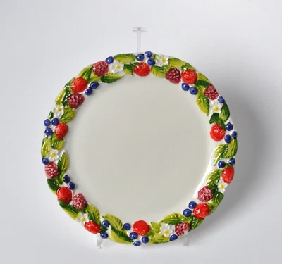 BASSANO KERAMIK Dessertteller Kuchenteller FRUTTINI Beeren MEDITERRANES GESCHIRR - Bild 1 von 2