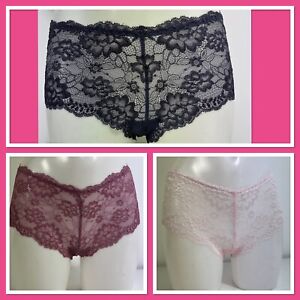 Ex M&S Lace Short Briefs Lingerie Knickers Pack Of  3 Size 6-18