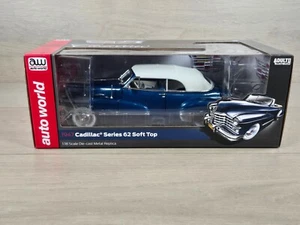 1947 CADILLAC SERIES 62 SOFT TOP BLUE 1:18 SCALE BY AUTOWORLD AW274 - Picture 1 of 10