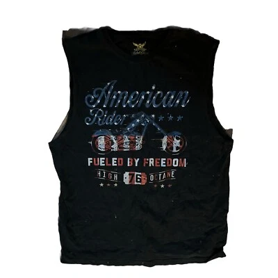 Faded Glory Men's Black American Rider Fueled by Freedom Tank Top Size M - Image 1 of 4