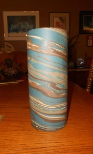 Vintage Sign Niloak Swirl 8" Vase 1st Art Mark 1910-24 w Biggs Art Store Label ! - Picture 1 of 22