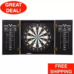 Wood Dart Board Cabinet Professional Bristle Dartboard Game Home Indoor Outdoor - Picture 1 of 24