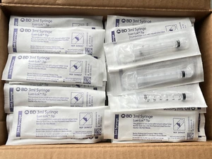 200x BD 3mL Sterile Luer-Lok Tip REF 309657 - Picture 1 of 2
