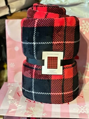 MANTA SHERPA FELPA ROSA A RAYAS DE Victoria's Secret 50' x 60' nueva con etiquetas Foto 1 de 4