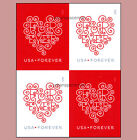 4955b-56b Love: Forever Hearts 2015 Imperf Block of Four No Die Cuts