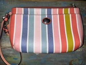 Coach Peyton Multi-Color Stripes Medium Wristlet Pouch (Unperfect) - Bild 1 von 10