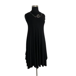 Bettina Riedel L Black Tunic Dress Art to Wear Lagenlook Goth Y2K Fits 1X 2X 3X - Picture 1 of 8