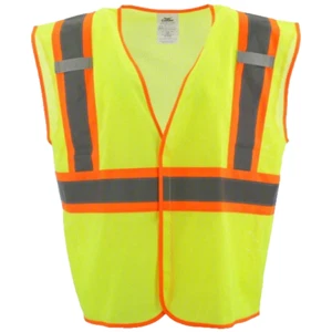 Qty 2 CONDOR High Vis Mesh Vest L/XL Contrasting 53YN50 Hook & Loop Closure - Picture 1 of 3