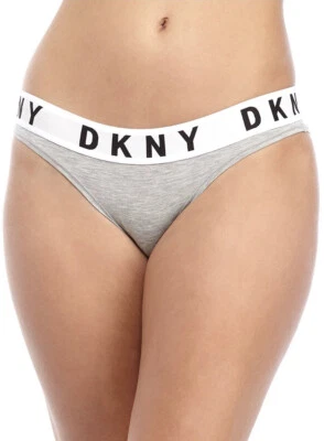 Panty de bikini DKNY Cozy Boyfriend DK4513 gris jaspeado mediano nuevo con etiquetas Foto 1 de 3