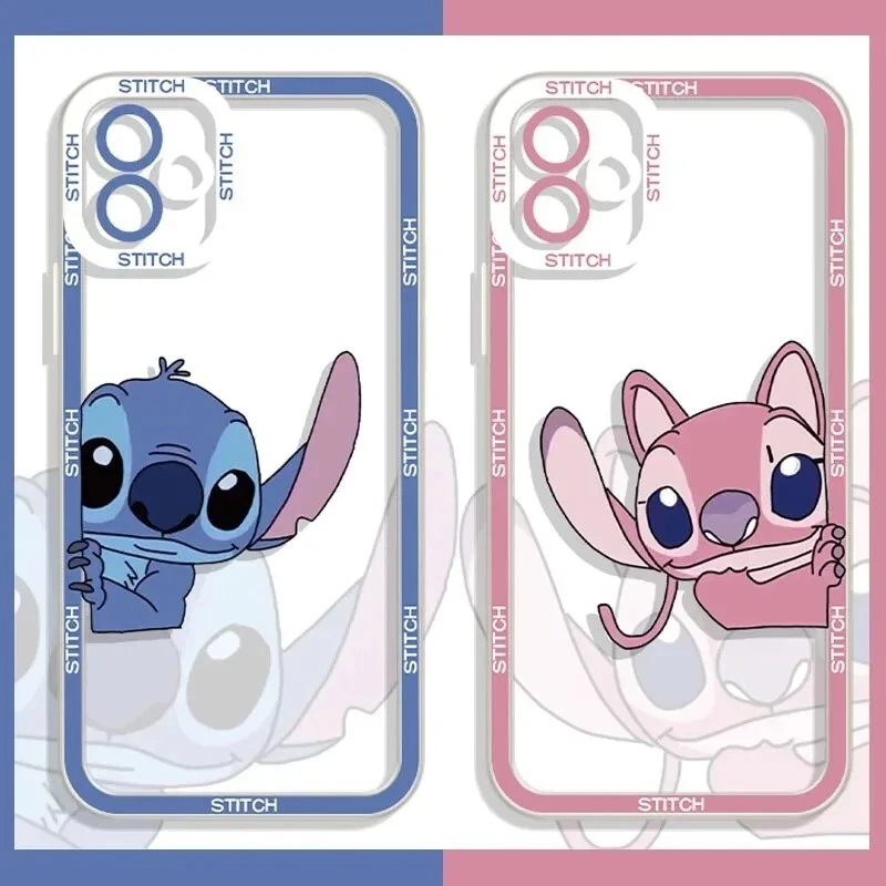 Funda de teléfono Disney Stitch dibujos animados para iPhone 16 15 14 13 12 11 X XS Plus Pro Max Foto 1 de 4