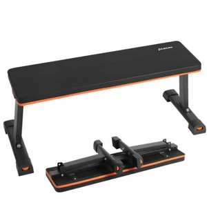 Flat Weight Bench Foldable Strength Training Exercise Home Gym Workout Fitness - Picture 1 of 12